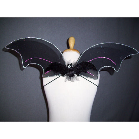 black bat wings halloween Dog or Child size costume glitter design