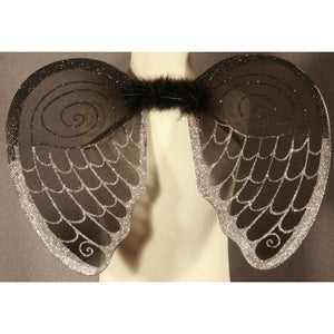 Fallen Angel Wings Black Silver Glitter wearable angle wings 