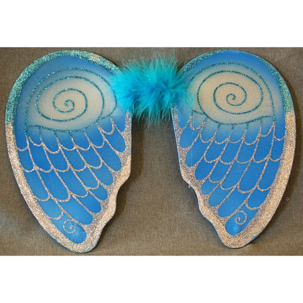 Angel Wings Glitter feather dress up fancy dress Angle wings blue silver