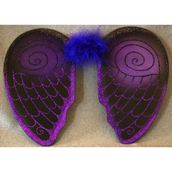 Angel Wings Costume Wings Black Purple glitter kids child toddler party wear