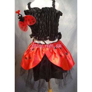 lady bug ladybeetle tutu skirt red black spots costume party ladybug girl child toddler dressup