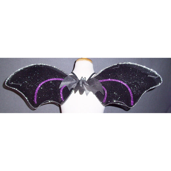 Bat Wings Purple Black Silver Halloween Costume Fancy Dress