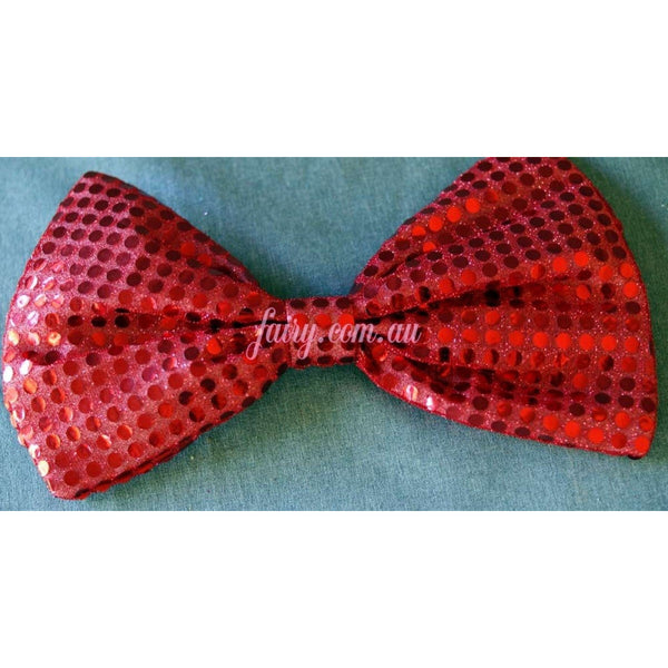 Large Bow Tie Sequin Jumbo  Red Clown Bowtie Funny Costume