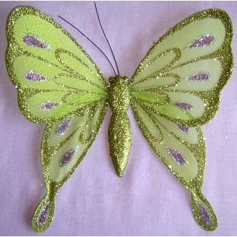 Lime Butterfly decoration ornament party cake topper wedding theme floral bouquet