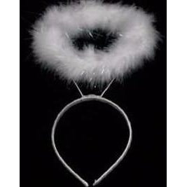White Angel Halo headband feather ring