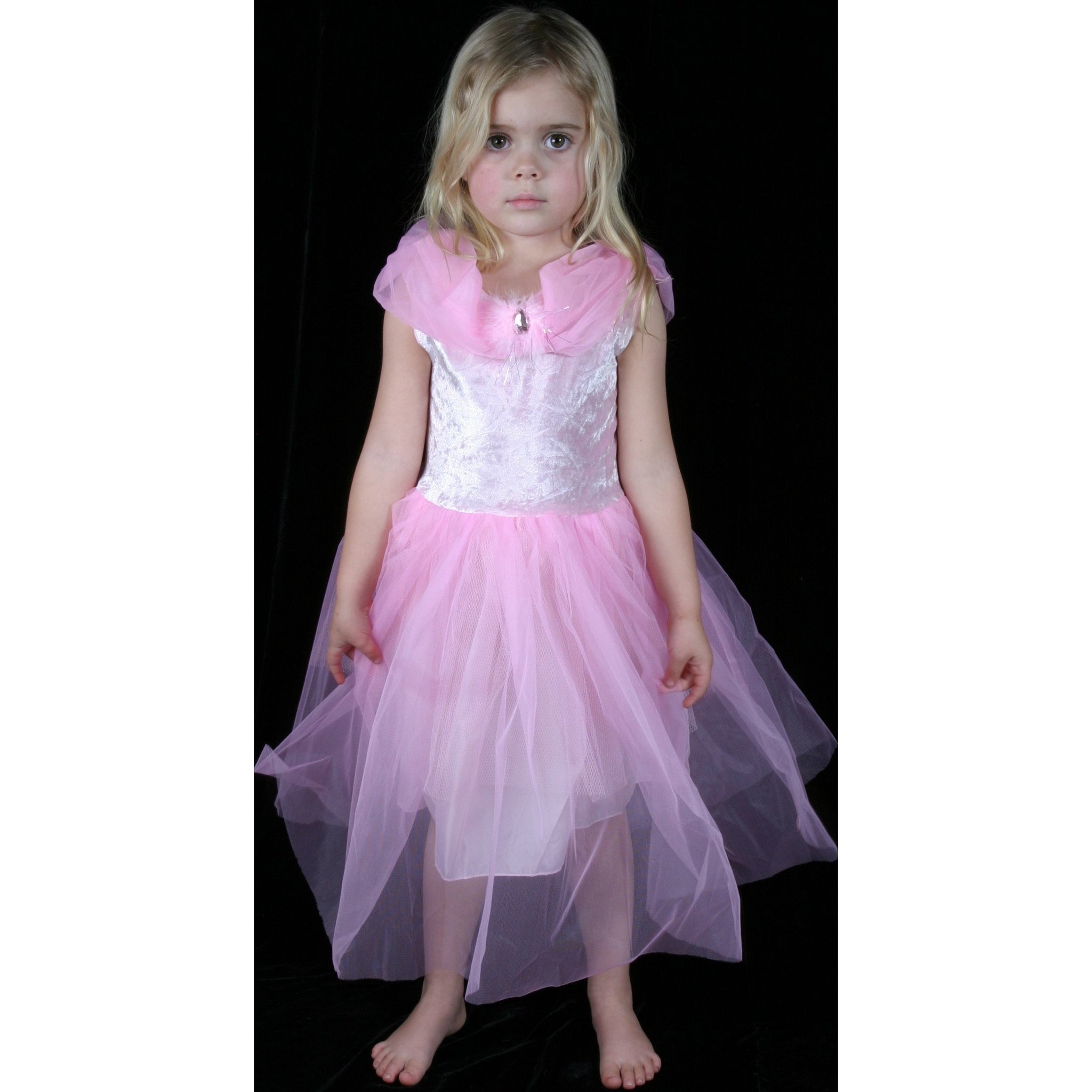 Soft Pink Stretch Velvet Dress opera ballet gown frock flower girl