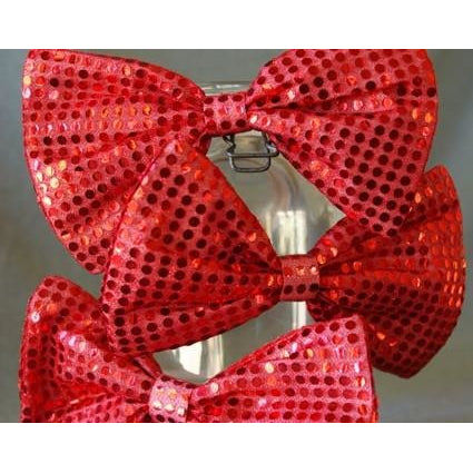 Red Bowtie Sequin Extra Large Jumbo circus Clown Bow Tie 