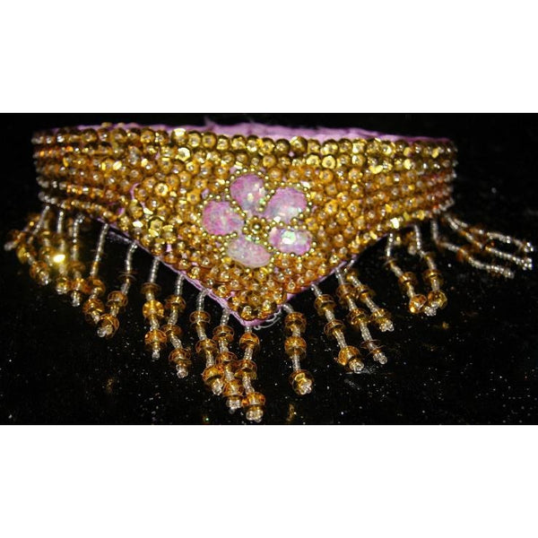 Gold Sequin necklace Fringe mermaid Golden belly dance Collar Fringe belly dance jewelry