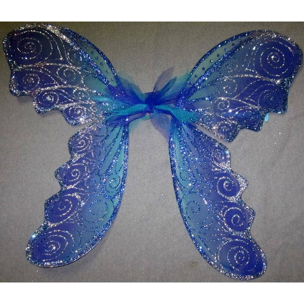 Handmade Adult Size Custom Colours blue turqiuose silver fairy Butterfly wings