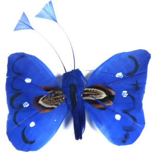 Blue Butterfly feather handmade decoration ornament craft project