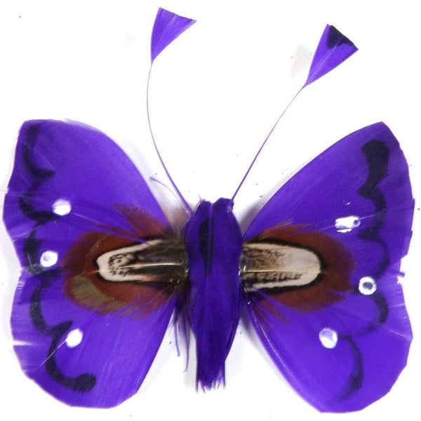 Wedding cake butterfly decoration feather cake topper purple ornament DIY butterfly decoration craft supplies