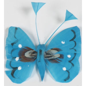 Handmade feather butterfly blue turquoise