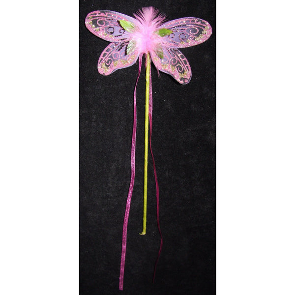 pink fairy butterfly dragonfly wand stick glitter decoration handmade