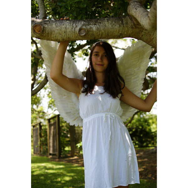 Adult Size Feather Angel Wings White