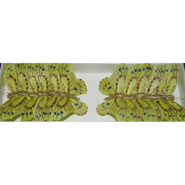 Lime Butterfly decoration party theme room trinket ornament butterfly glitter lime green butterflies