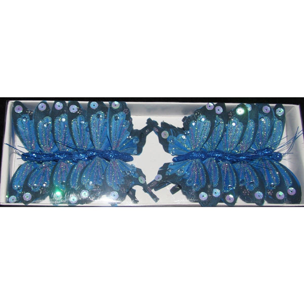 Blue  sequin glitter butterfly craft supplies DIY project Bulk Butterfly supplies  