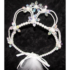 Crystal Flower Tiara Crown Bridal Dressup Costume 