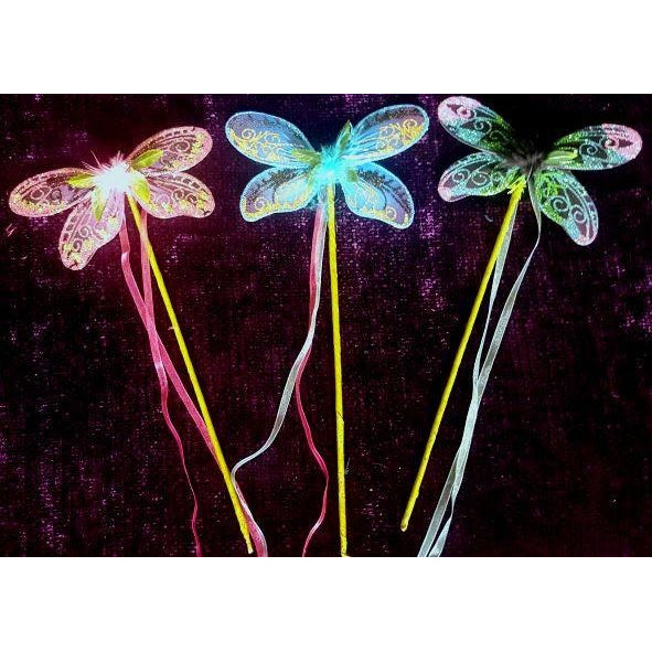 Handmade dragonfly dragon fly stick wand fair wand party floral bouquet ornament