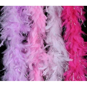 Long Thick Quality Feather Boa Glitter Tinsel Bright Mardi Gras Party Colors 