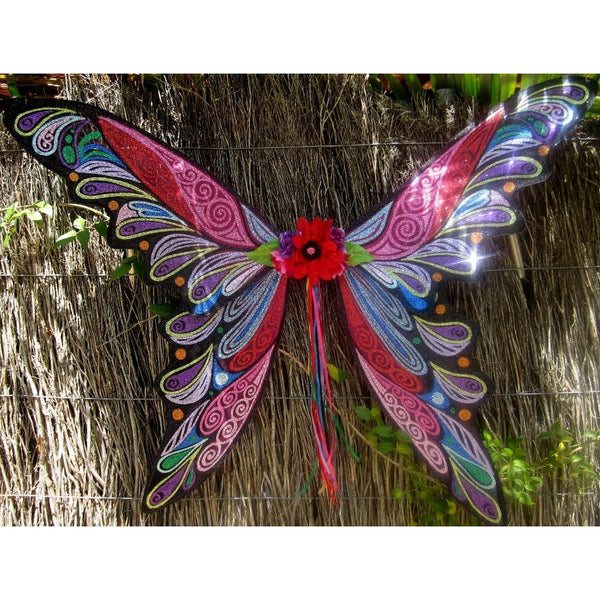 HUGE BUTTERFLY WINGS Pink Red Black