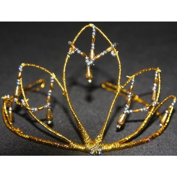 Gold Crown Tiara handmade with beaded droplets