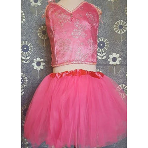 Pink tutu set hot pink tulle skirt lace top sequin detail comfortable party fairy wear