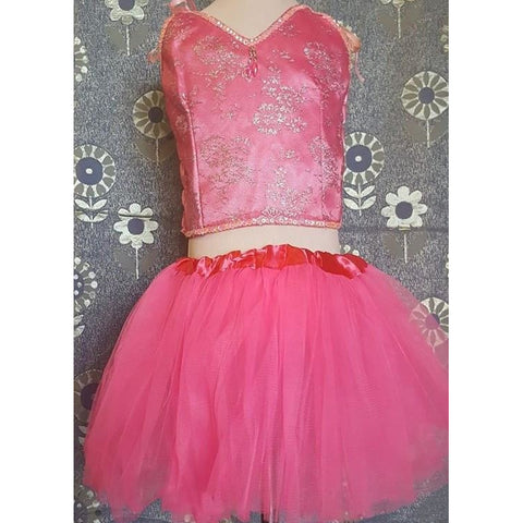 Pink tutu set hot pink tulle skirt lace top sequin detail comfortable party fairy wear