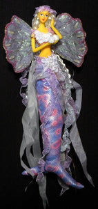 PURPLE/LILAC Mermaid Tail Doll Clam Shell Wing