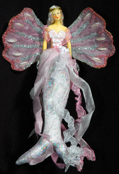 PINK Mermaid Tail Doll Clam Shell Wing