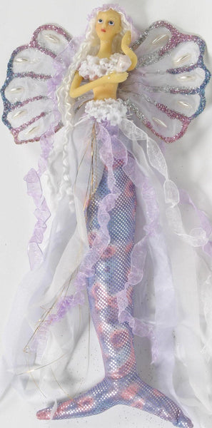 PURPLE/LILAC Mermaid Tail Doll Clam Shell Wing