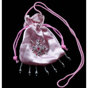 pink fairy pouch pink drawstring beaded dilly bag