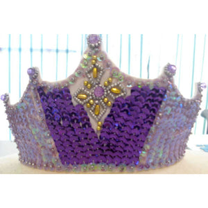 Sequin beaded fairy tiara crown headband costume accessory purple lilac gold