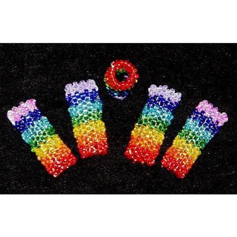 Rainbow Tube Beads for dreadlock hair hairwraps dready jewelry