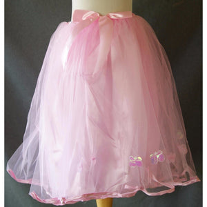 Romantic Soft Tulle Ballet Pink Skirt butterfly motif  big ribbon bow
