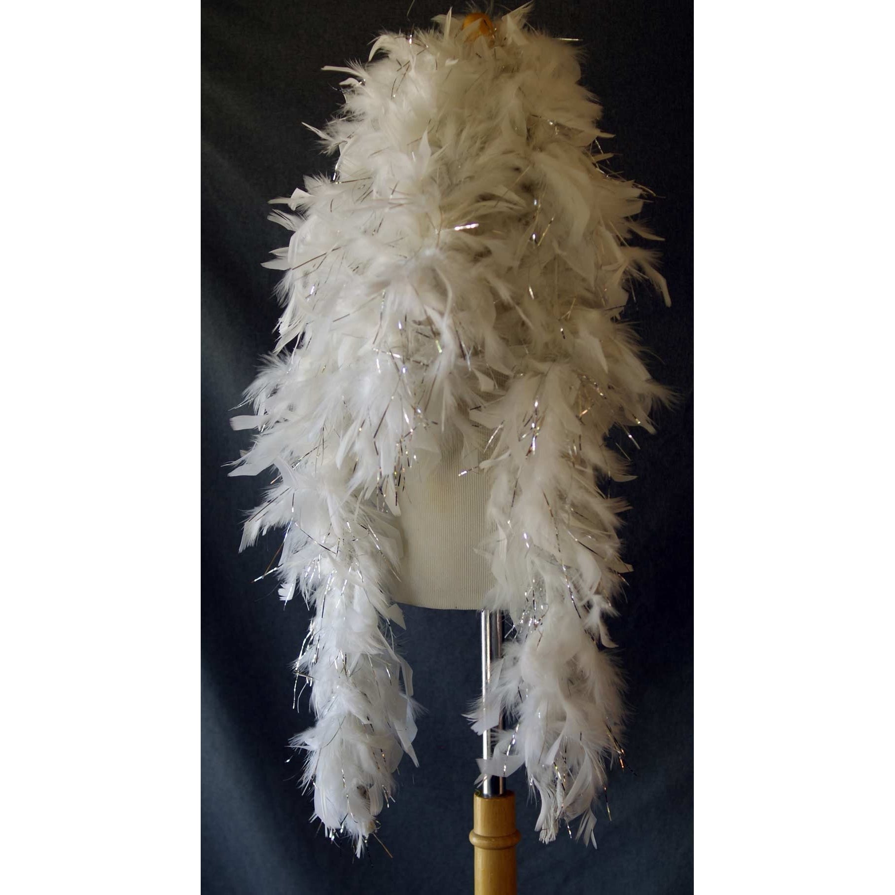 Long White Thick Feather Boa tinsel glitter strips