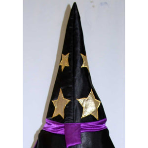 Harry Potter Wizard hat black purple gold pointy witches hat
